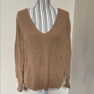 Madewell Women's V-Neck Brown Sweater